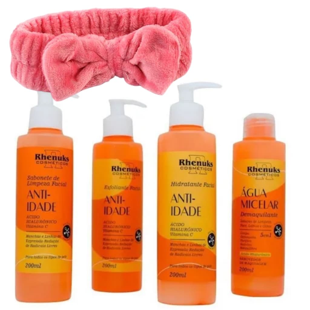 Kit Skin Care Anti Idade Micelar Sabonete Hidradante Esfoliante