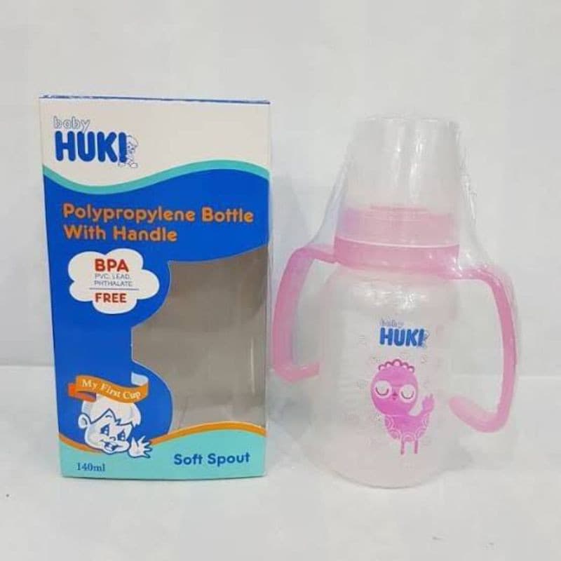 Copo De Treinamento 140ml Bebê Huki Garrafa De Polipropileno Com Alça Bico Macio Mamadeira