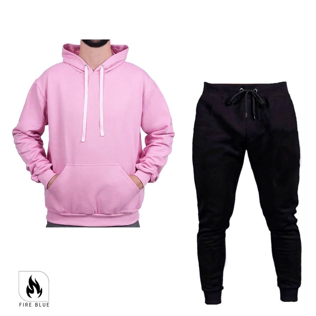 Conjunto Moletom Algodão Canguru Com Capuz Unissex + Calça Moletom