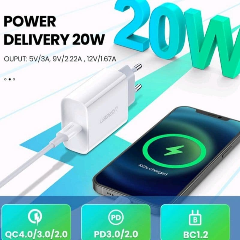 Ugreen carga rápida 4.0 3.0 qc pd carregador 20w qc4.0 qc3.0 usb tipo c carregador rápido