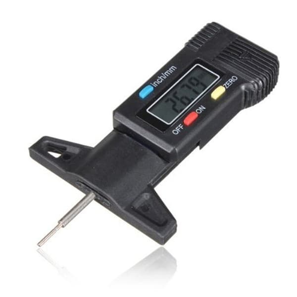 Medidor De Profundidade Pneu Paquímetro Medidor De Espessura Vernier Prata 0-25mm Profundímetro Digital Com Bateria