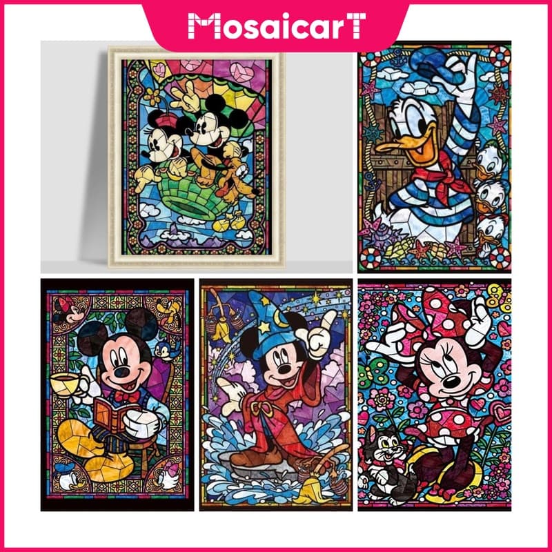Apropriado MA 5D Mickey Mouse DIY Pintura Diamante Broca Completa Da Disney Dos Desenhos Animados Do Ponto Cruz Adequado Para Adulto E Crianças Decoração Sua Casa 30x40 Cm/40x50