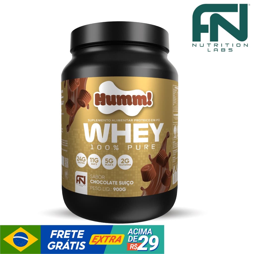Whey Protein 100% Humm Force Nutrition Labs Chocolate Suiço Aprovado Laudo Pureza