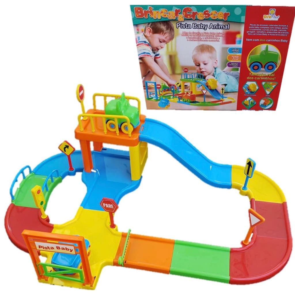Pista de Carrinho Baby Animal + 2 Carrinhos - Divplast