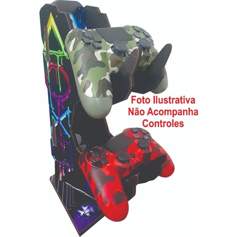 Suporte para controle vídeo game Playstation MDF de mesa