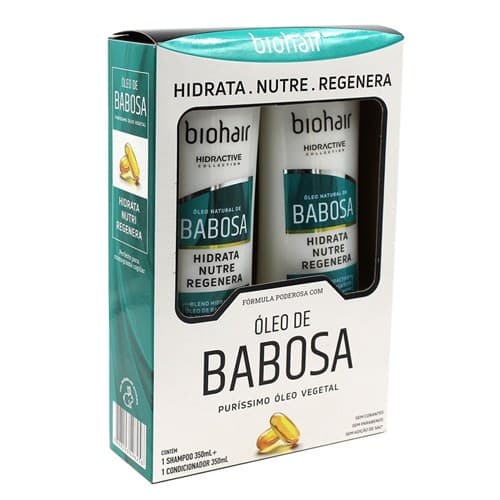 Kit Shampoo e Condicionador Hidratante Óleo De Babosa Biohair 350ml