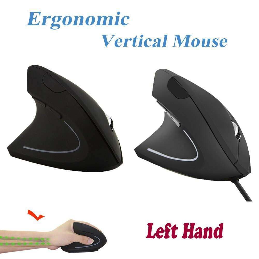 mouse Vertical Sem Fio Para Canhotos , Ergonômico Jogadores Com Esquerdo USB Saudável De 1600DPI Laptop , Jogos , PC , N