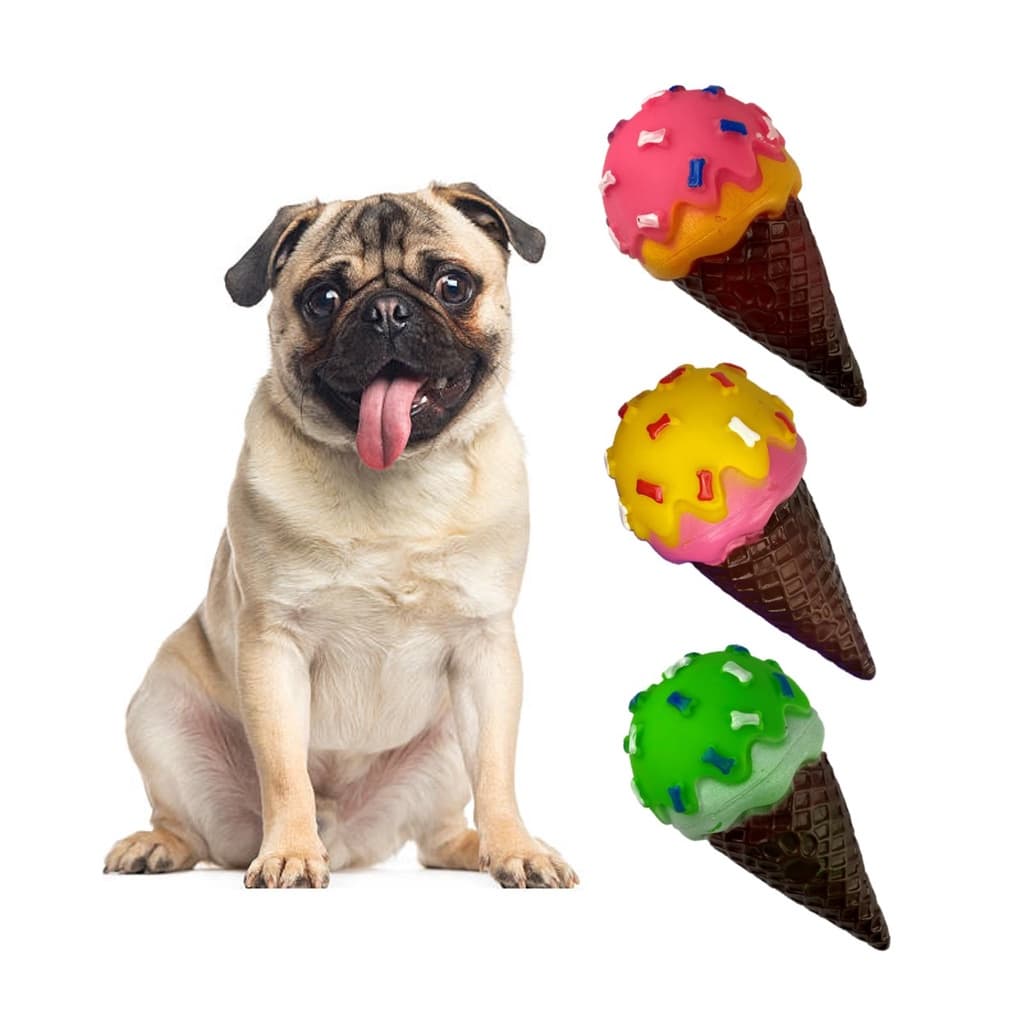 Brinquedo Para cachorro Brinquedos Para Pet Cães Cachorros Sorvete Mordedor Borracha Vinil