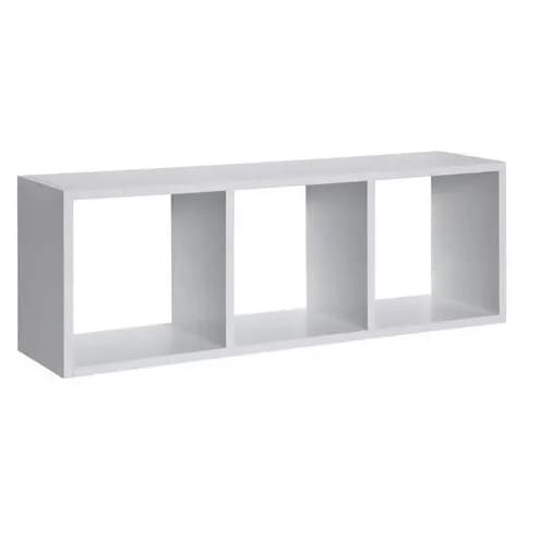 Nicho Retangular 50x20x8 Triplo Suporte Parede Prateleira 100% MDF/MDP Decoração Quarto Sala Cozinha Banheiro