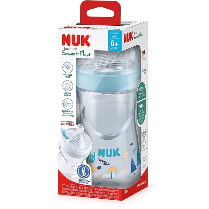 Mamadeira Válvula de Ar Nuk Smart Flow - Inovação e Conforto na Alimentação do Seu Bebê - Mamadeira NUK Essence Smart Flow 270ml Anticólica