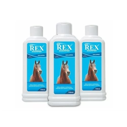 Kit 3 Shampo Para Cavalos Rex Galloper (750ml)