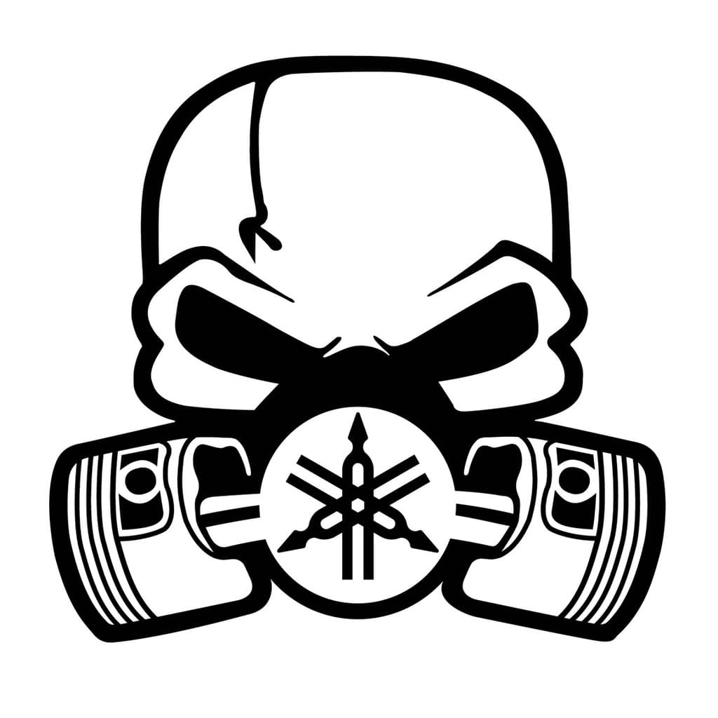 Adesivo para moto Yamaha Caveira Mascara Colante Turbo Skull motocicleta, vinil decorativo, moto, vidro, lataria