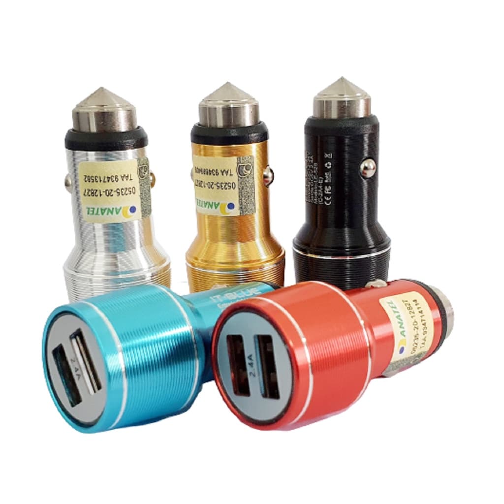 Tomada Adaptador Veicular 2 Usb Carregador Celular Tablet