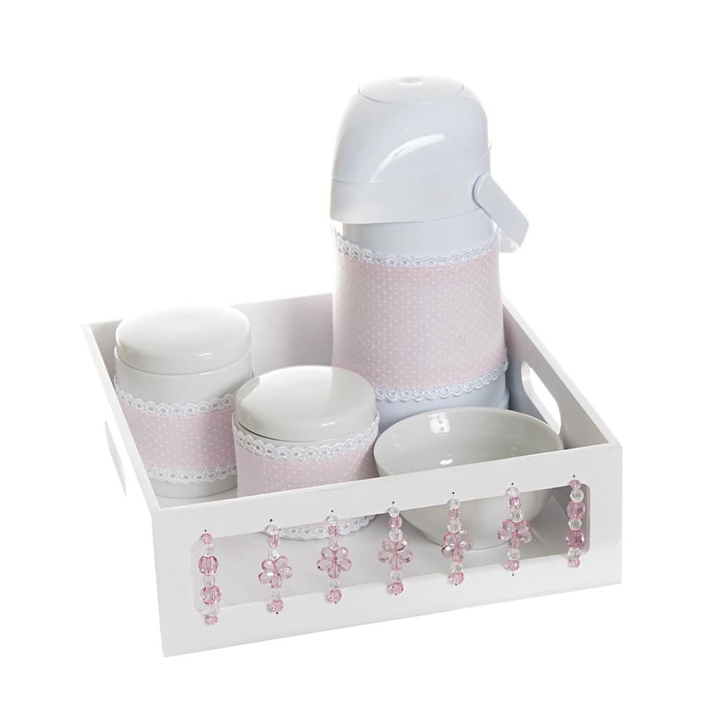 Kit Higiene Bandeja Florzinhas Com Capa Bebê E Infantil