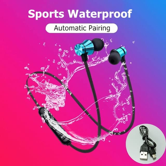  HQAi X12 Fones de Ouvido Sem Fio Esportivos para Jogos com Banda Pescoço Microfone Bluetooth Integrado Música HIFI Fone