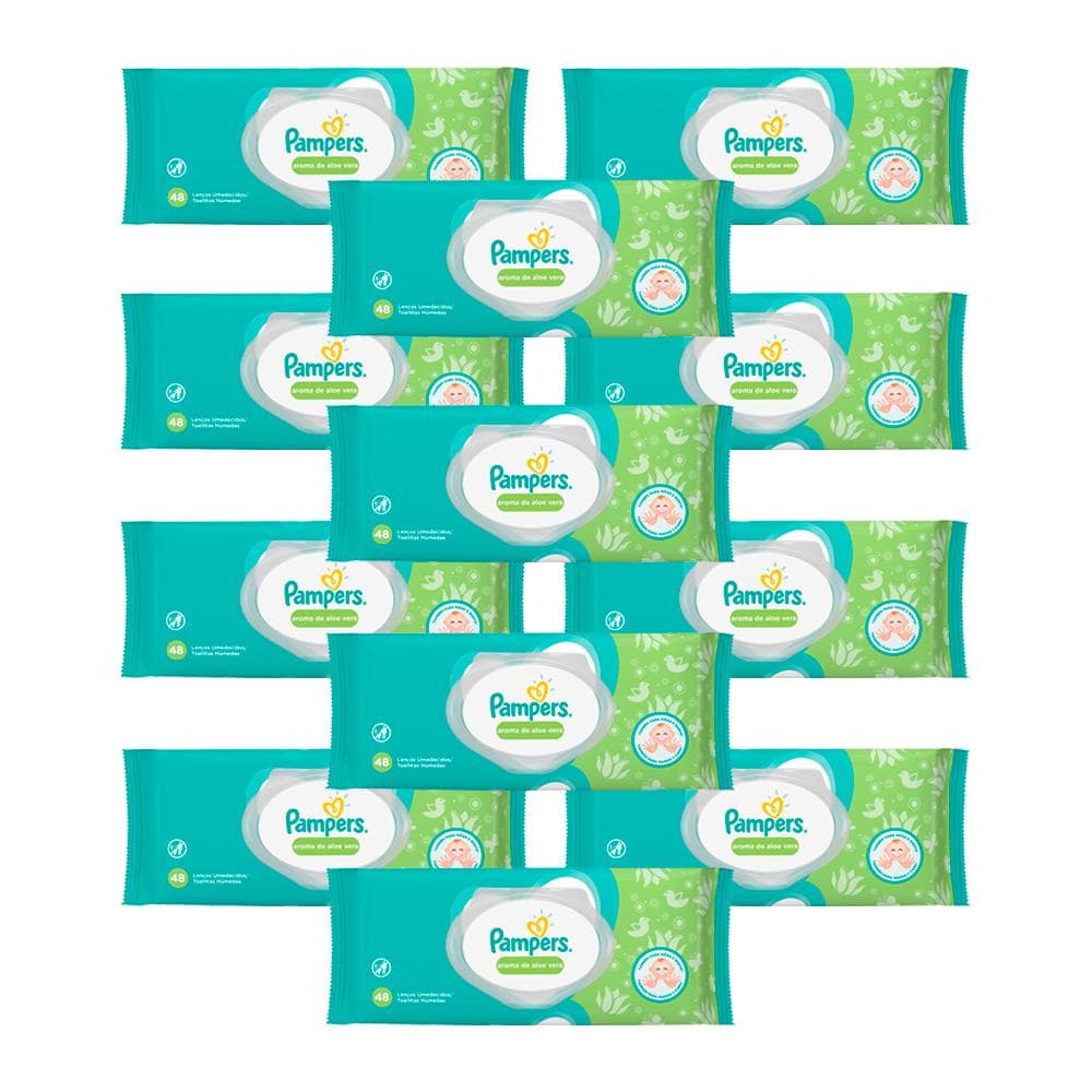 Kit 576 Toalhinhas Umedecidas Pampers Aloe Vera