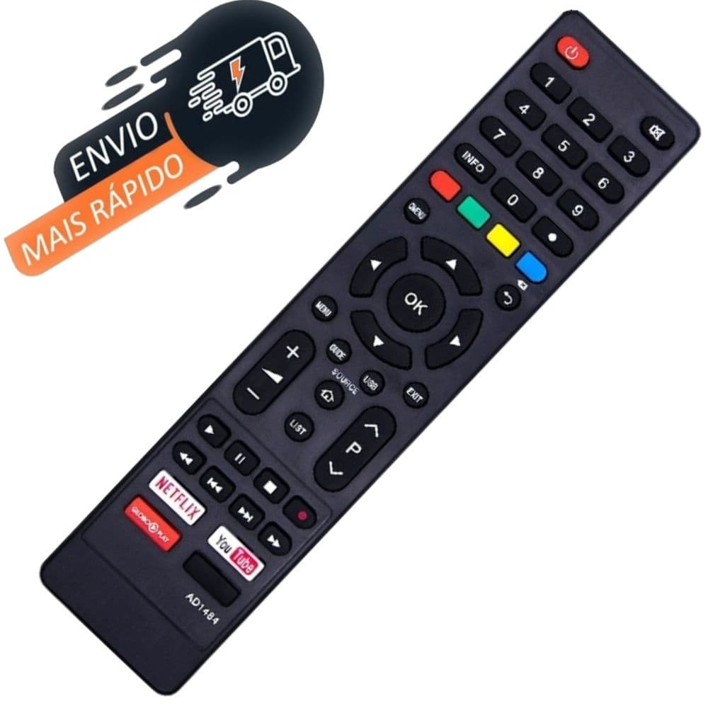 Controle Para Tv Philco Smart Ph55 Tecla Netflix Globoplay Prime Video