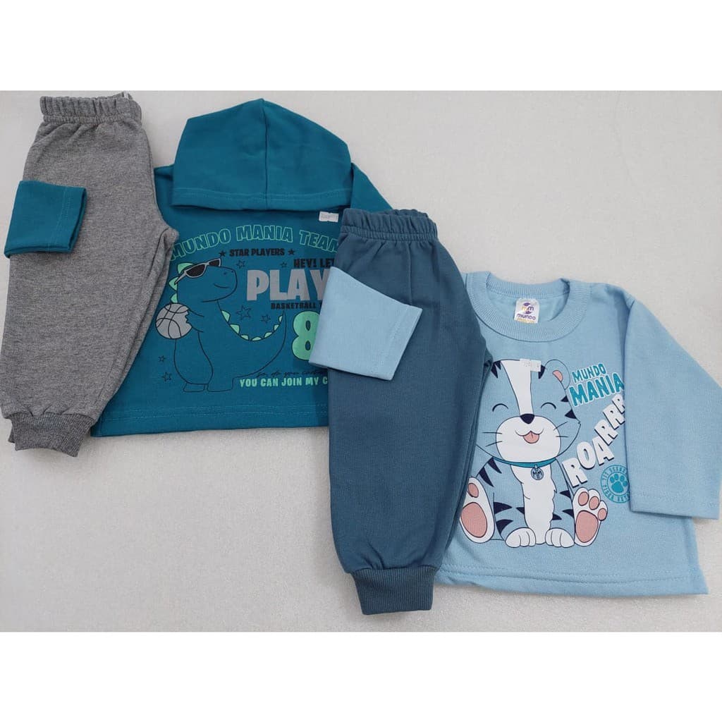 Conjunto de Moletom Masculino Infantil Tamanho G - Combo com 2 CONJUNTOS!!  Com capuz e sem Capuz