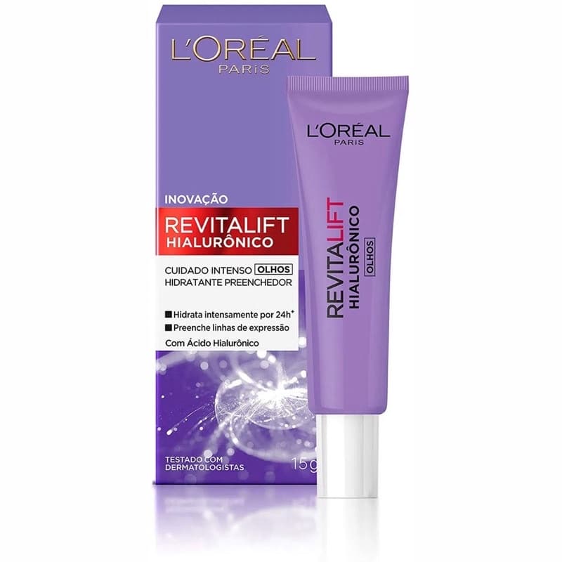 Hidratante Area dos Olhos - Revitalift Hialurônico L'oreal Paris -15g - Anti Idade, Rugas, Linhas de Expressão