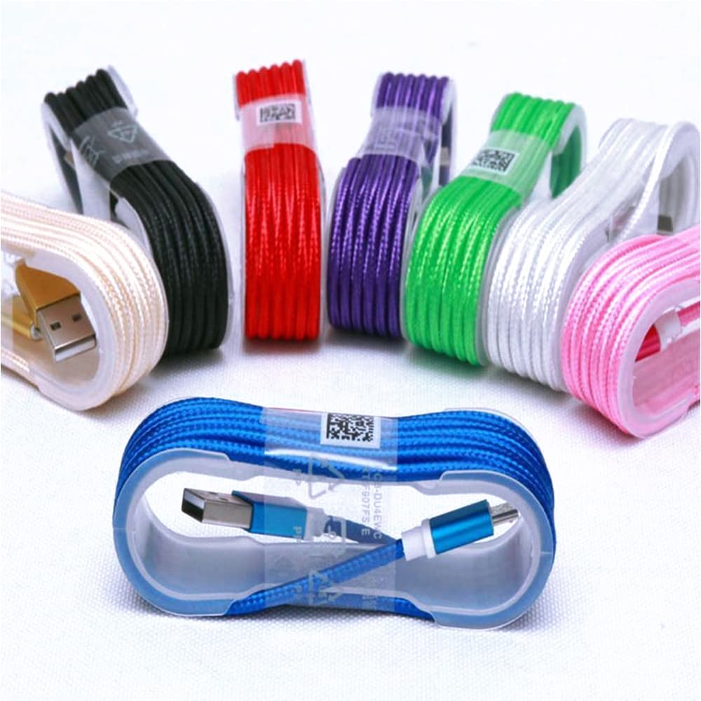 Cabo Carregador Colorido Usb Smartphone Tablet Android Entrada V8 Nylon Ótima Qualidade