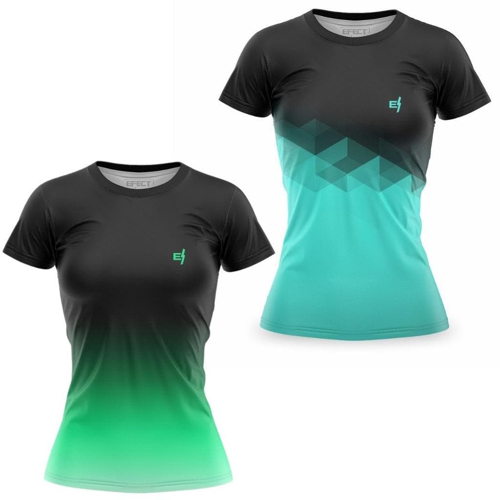 Kit 2 Camiseta Blusa Academia Feminina Fitness Dry Fit UV Treino Corrida Musculacao Esporte