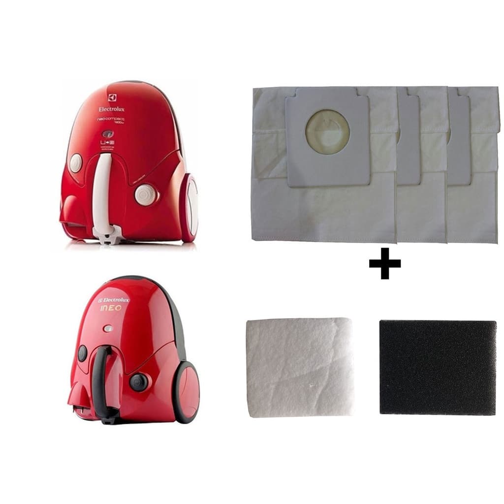 Kit Com 3 Sacos Descartáveis Aspirador De Pó Electrolux Neo + Filtros Motor