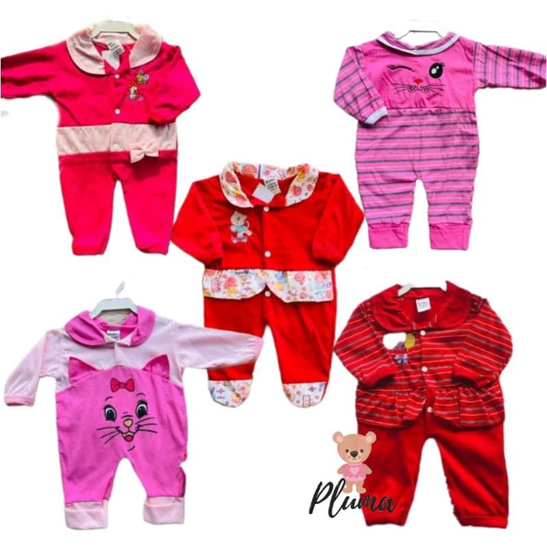 Kit 5 Macacões Bebê Menina Enxoval