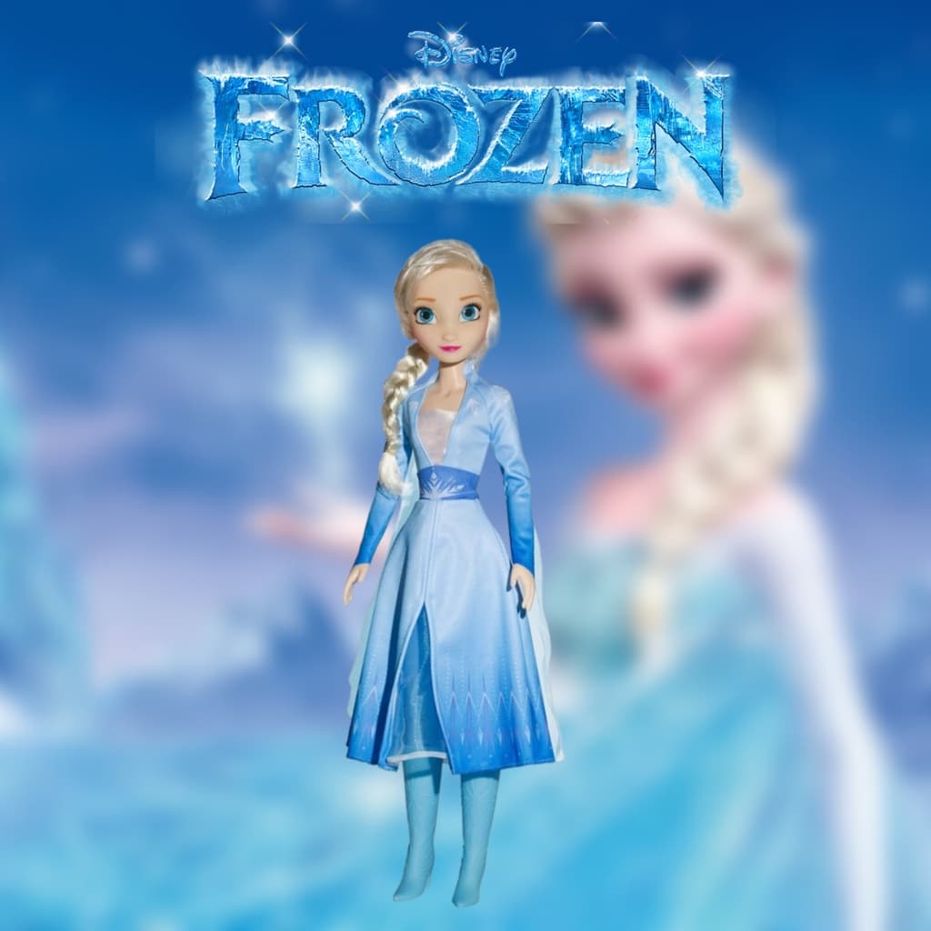Boneca ELSA Articulada FROZEN Mini My Size Articulada Filme FROZEN 2 Baby Brink Brinquedos Novabrink