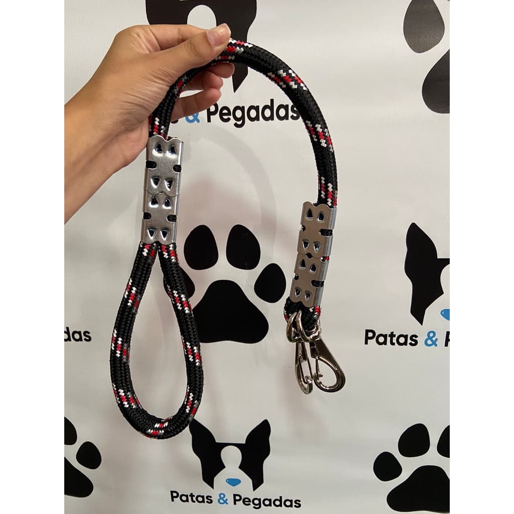 Guia corda reforçada para pet com dois mosquetao