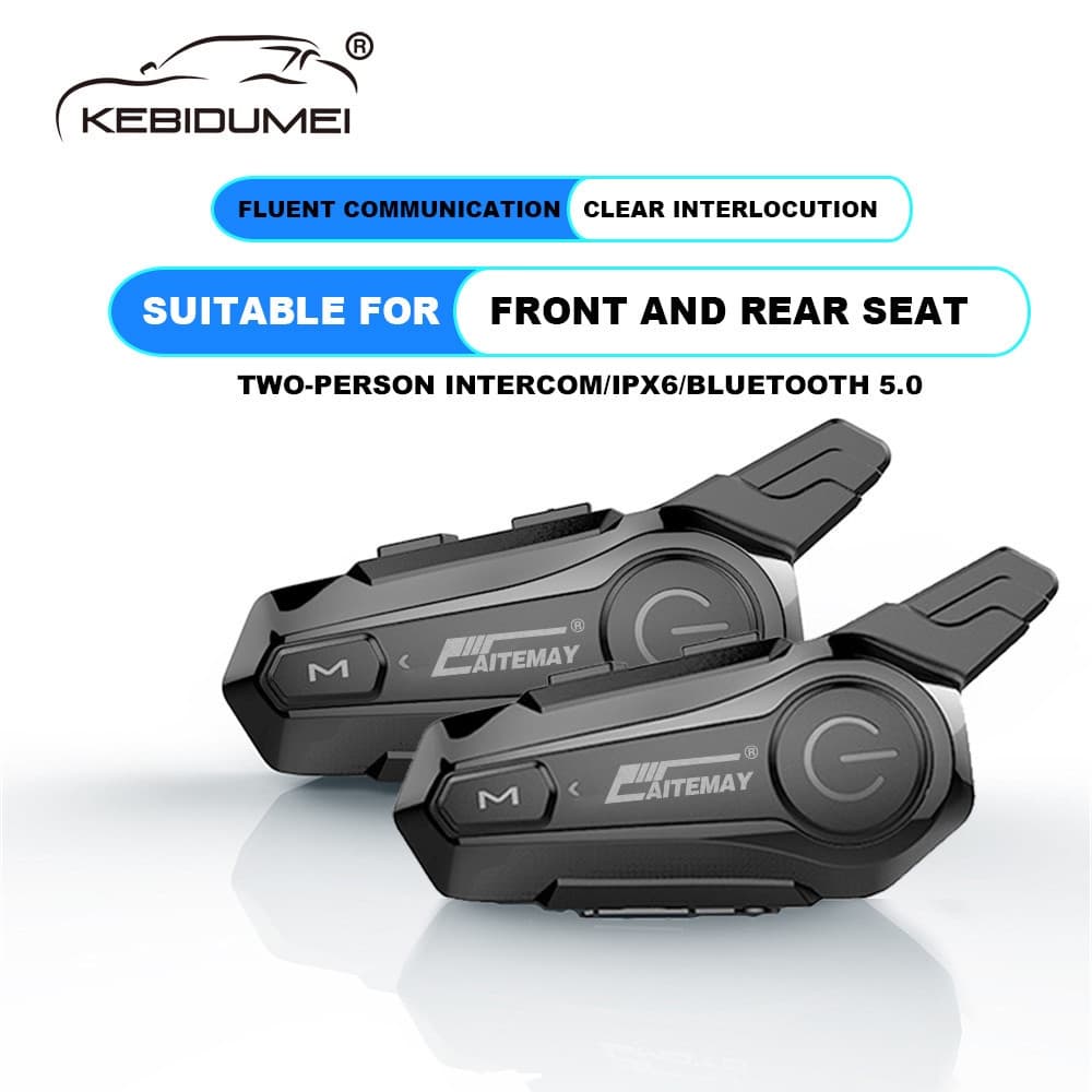 Fone De Ouvido/Capacete/Interfone Bluetooth 5.0 Para Motocicletas/Intercom Embutido Adequada A Frente E Traseira