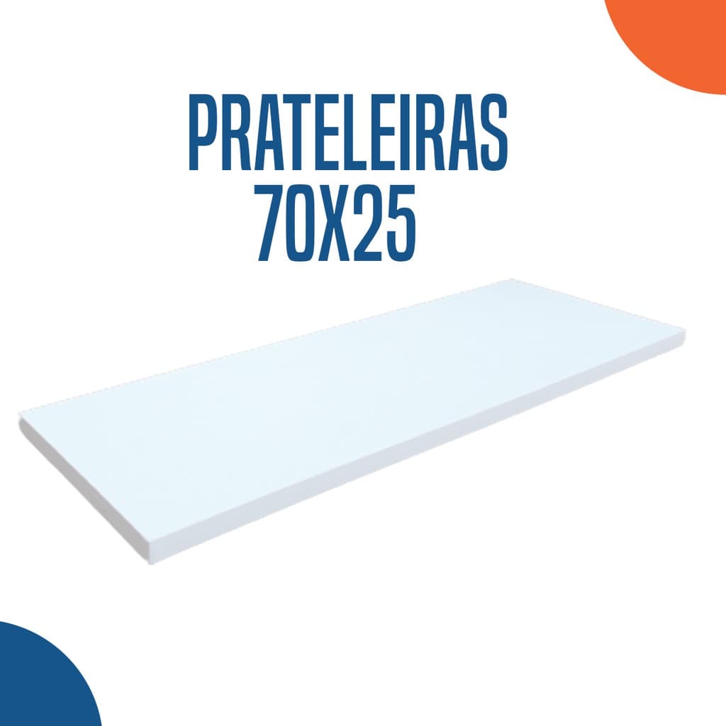 Prateleira em Madeira Branca de Parede 70x25 MDF COM Suporte