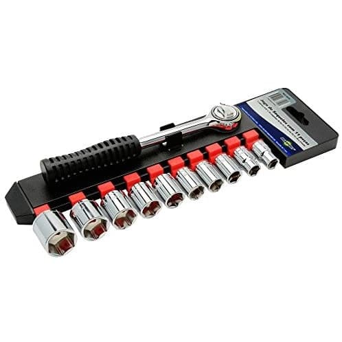 Kit Jogo De Soquete E Catraca 3/8 Brasfort 9mm À 21mm 11 Peças