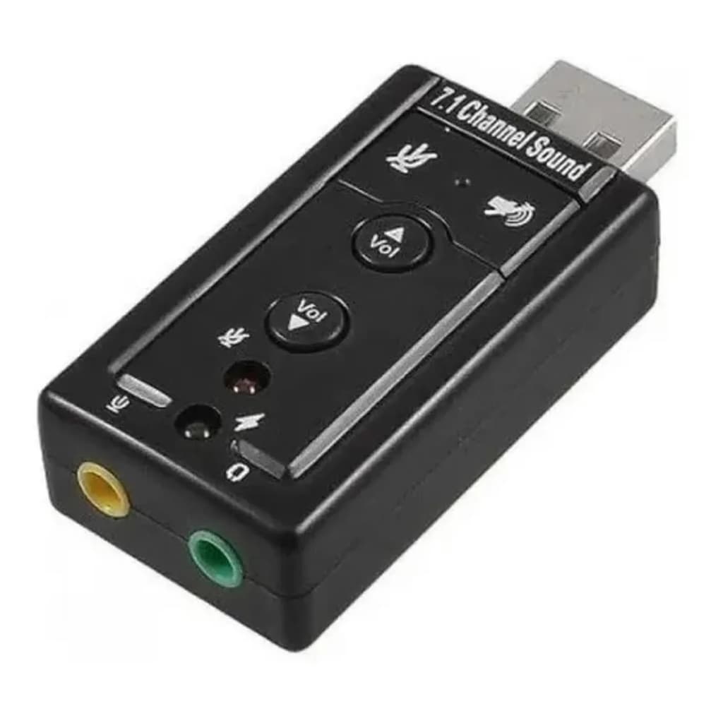 Placa De Som Usb 7.1 Adaptador Audio P2 P3 Pc Notebook