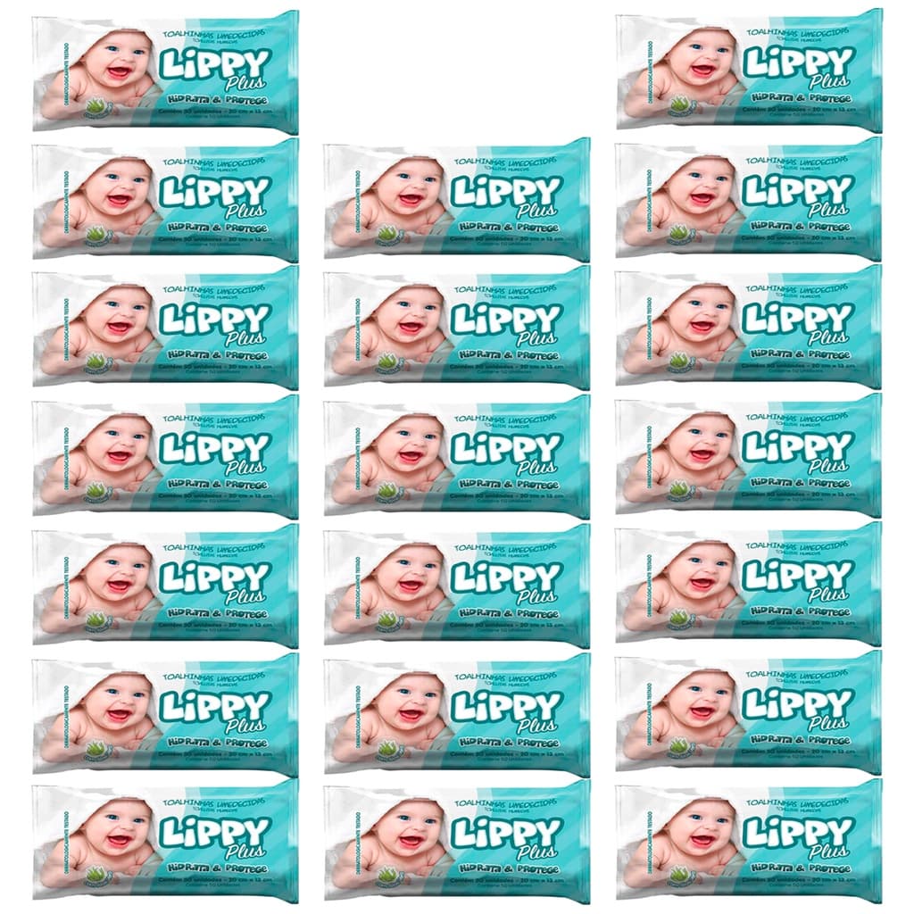 Kit 20 Pacotes Toalha Umedecida Lippy Direto Da Fábrica (1000 Toalhas)