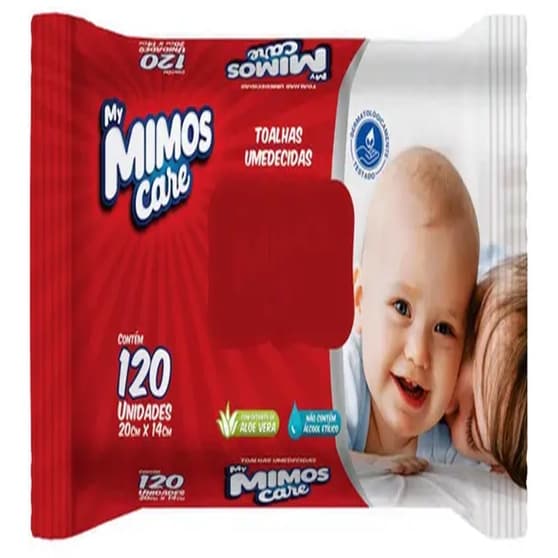 2 pc Toalha Umedecida Mimos Care Com 120 Unidades cada