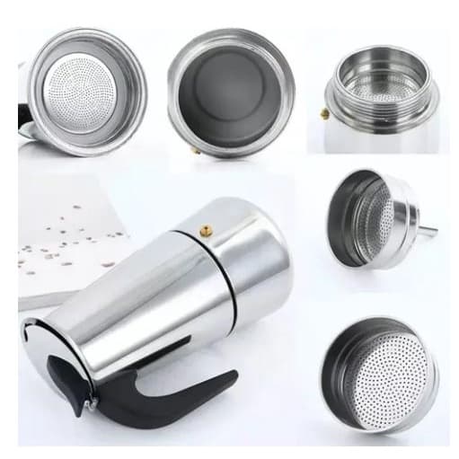Cafeteira Expresso Tipo Italiana Luxo Tipo Moka Inox 9 Xicaras Compatível com Fogão de Indução Aprox 450