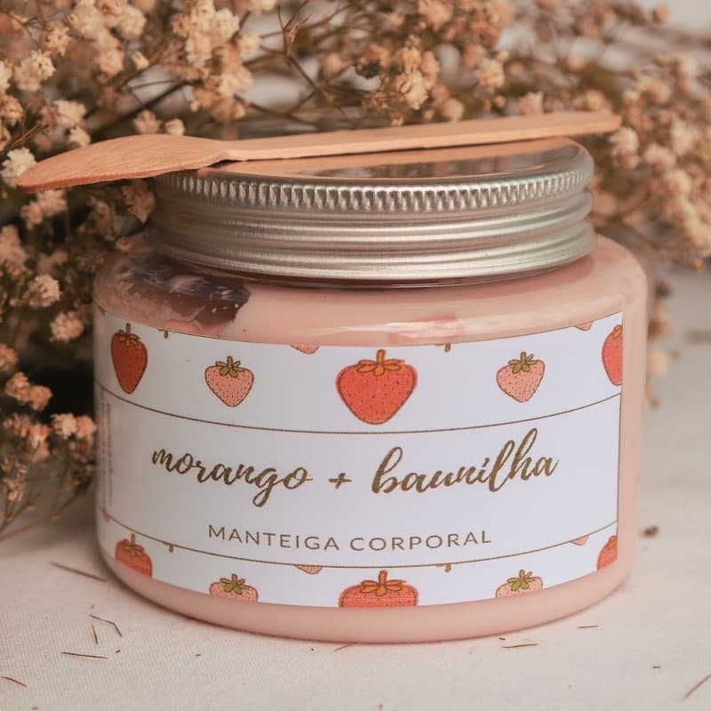 Manteiga corporal hidratante - Morango e Baunilha