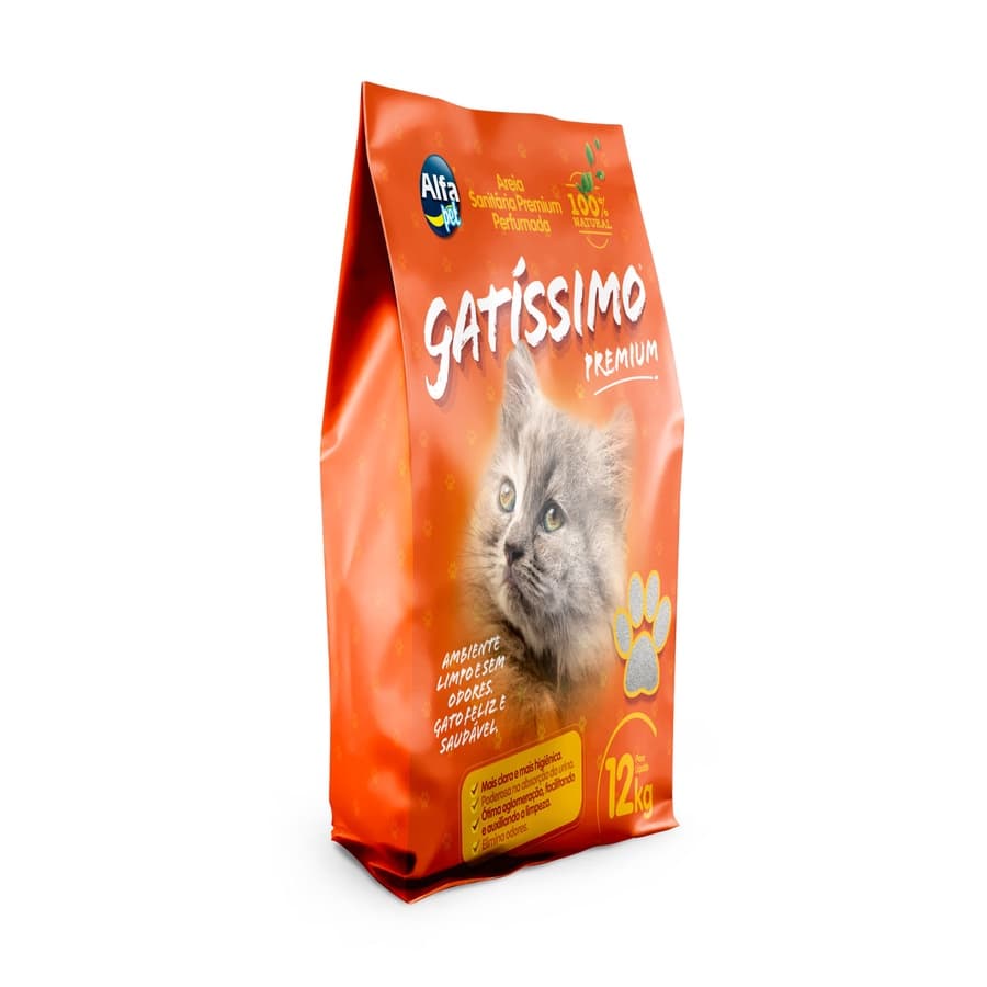 Areia Sanitária para Gatos Gatíssimo 12KG