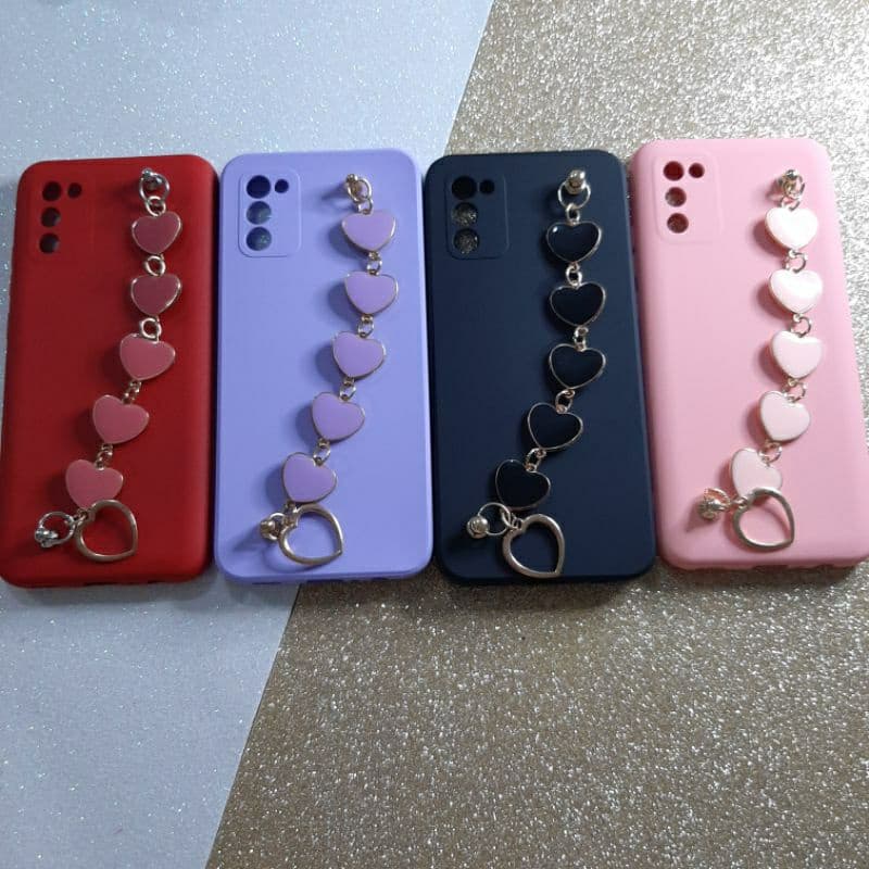 Samsung A02S CAPINHA Case Capa para Celular Samsung A02S Aveludada com Corrente Luxo