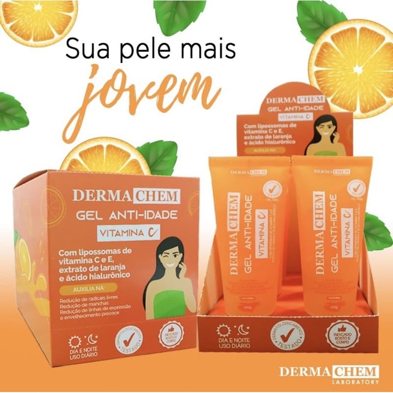BOX COM 6 UN GEL ANTI-IDADE VITAMINA C DERMACHEM