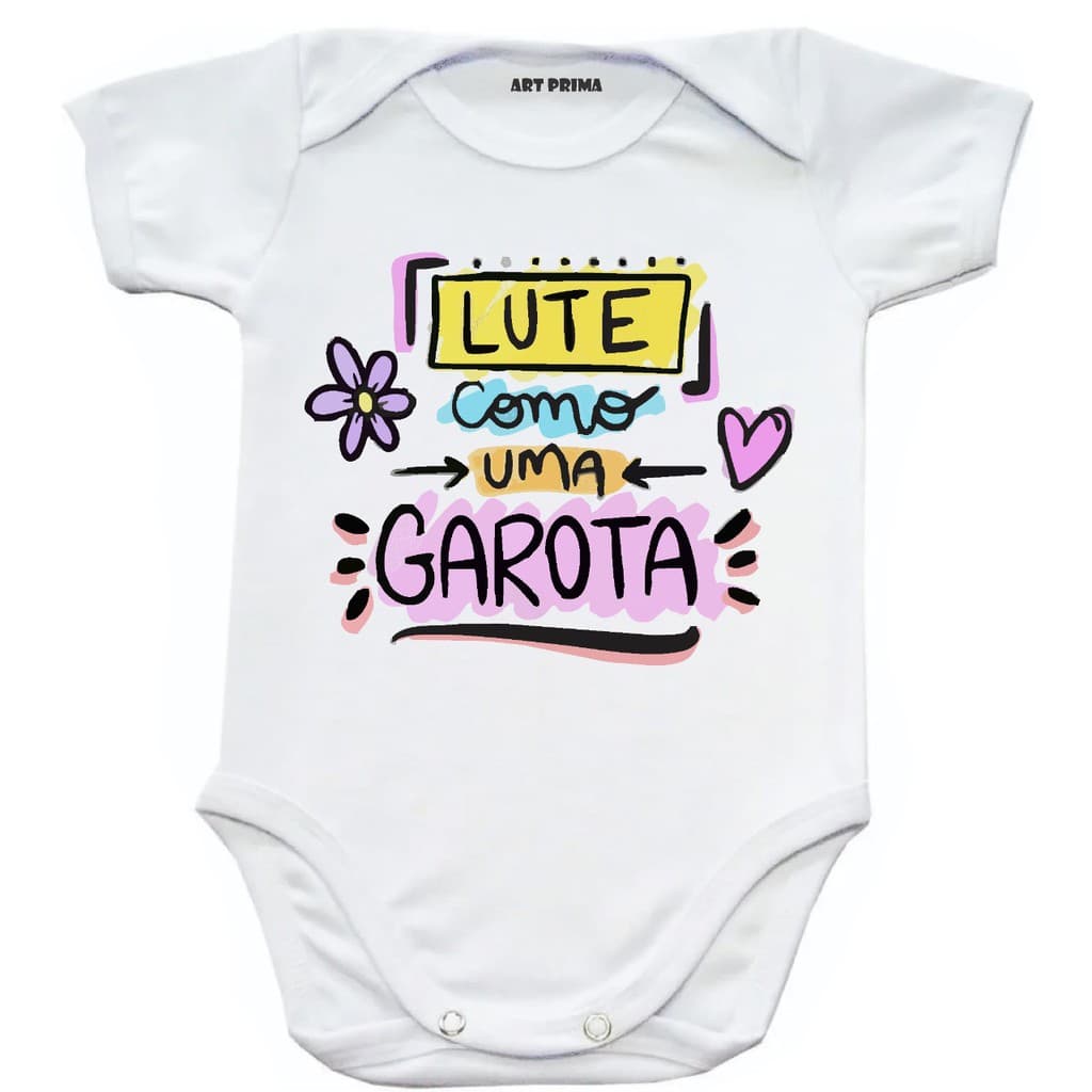 Roupa Bebe Menina Personalizado Body Bebê Frases Feminista Lute Como Uma Garota