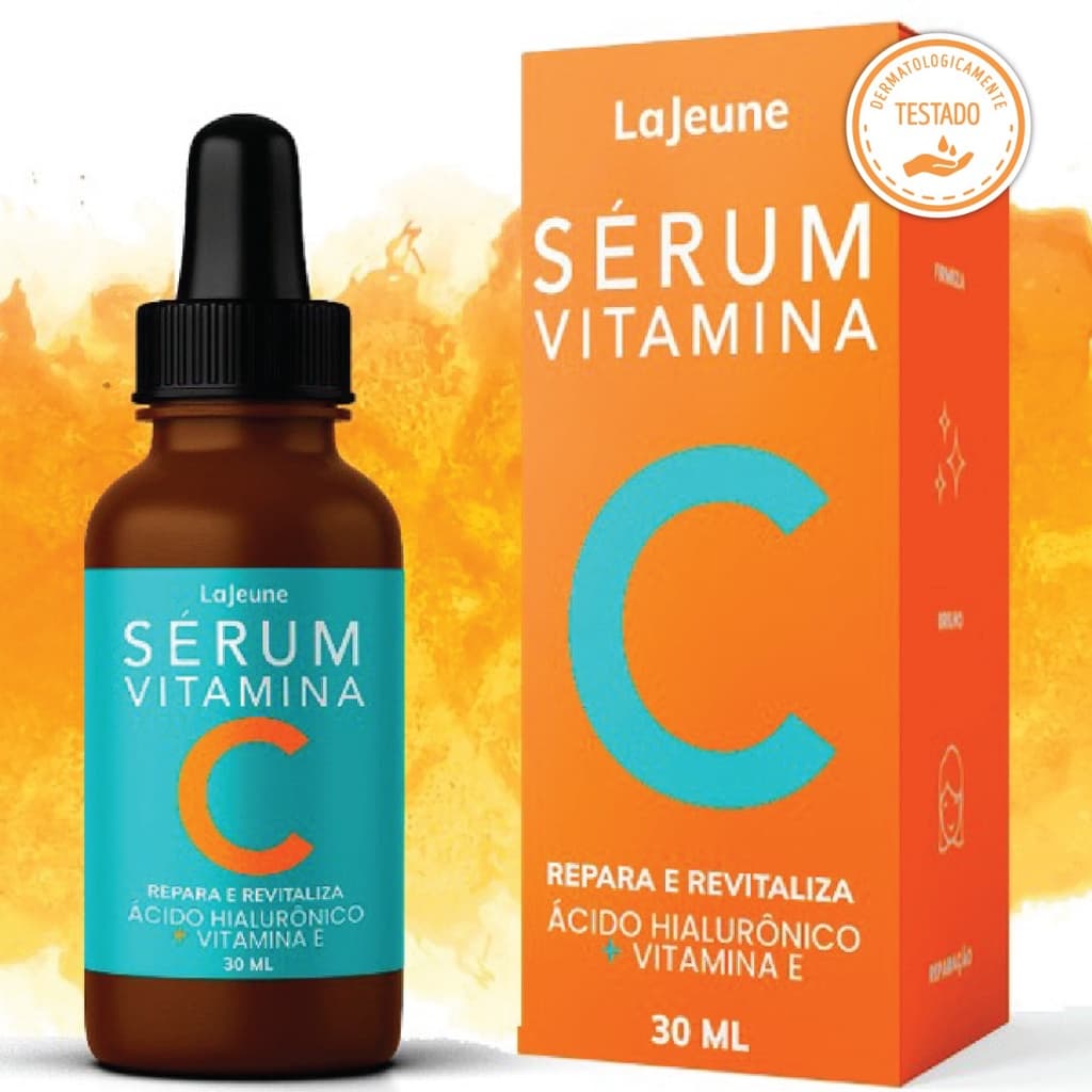 Sérum Facial Antimanchas Vitamina C + Ácido Hialurônico + Vitamina E+ Ureia - Clareia, Revitaliza, Restablece, Hidrata