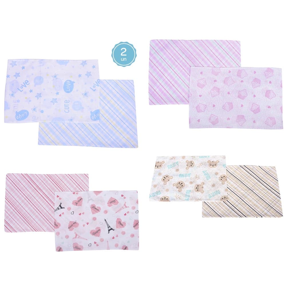Kit Fronhas Baby Nice Minasrey Com 2 Unidades 28X40Cm Enxoval Bebê