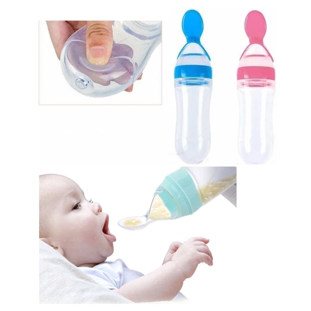 Colher Dosadora Bebe Garrafa Mamadeira Silicone Papinha 90ml