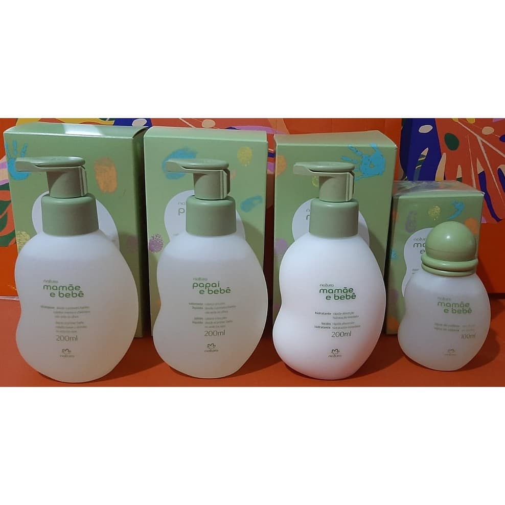 Kit Sabonete Líquido + Shampoo + Colônia + Hidratante - Mamãe Bebe