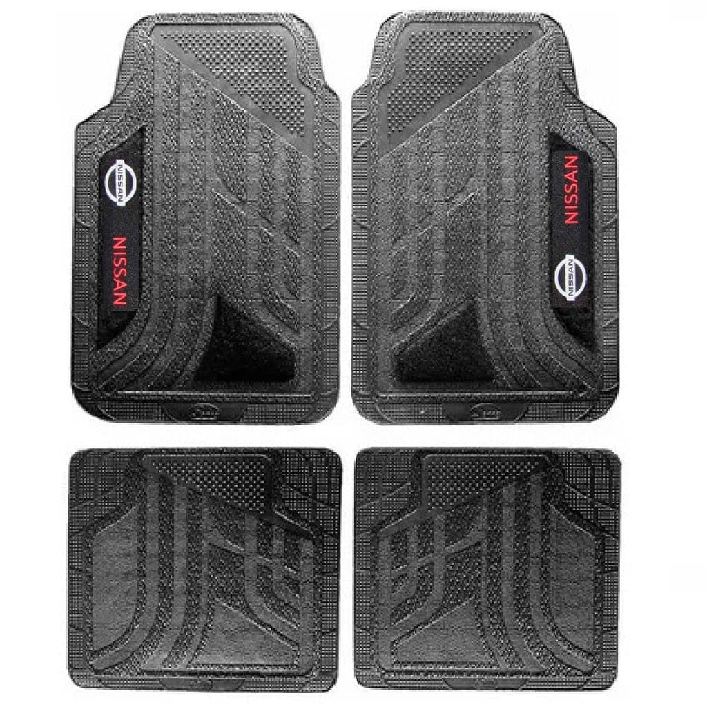 Tapete Borracha Pvc Automotivo Nissan Dubai Carro Modelo Universal 4 peças Kicks Kait March Frontier