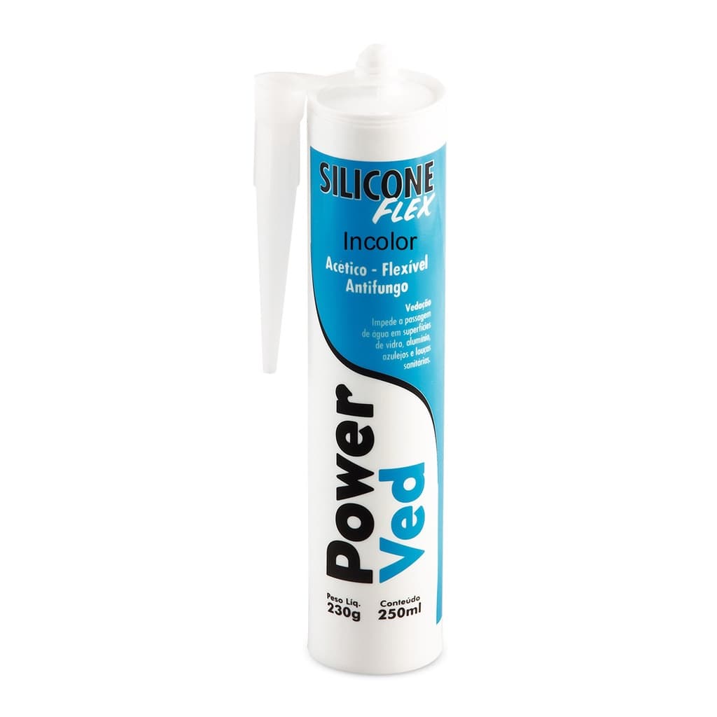 Cola Silicone Flex Adesivo Acético Antifungo Para Vedação Pia Cuba Box Janelas Vidros