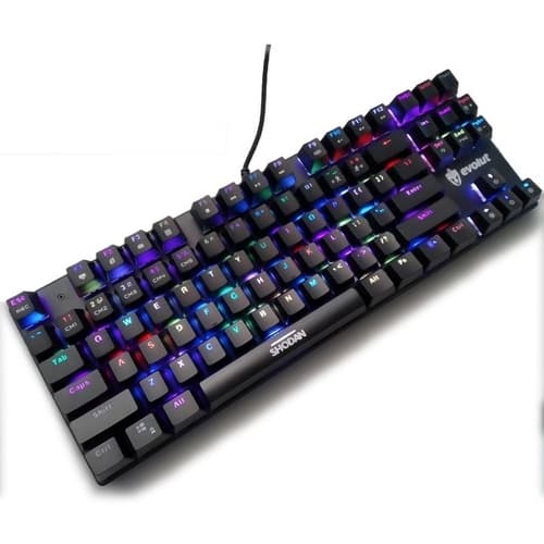 TECLADO GAMER MECANICO PROGRAMAVEL EG203 SHODAN (RED SWITCH OUTEMU) COM FIO EVOLUT .