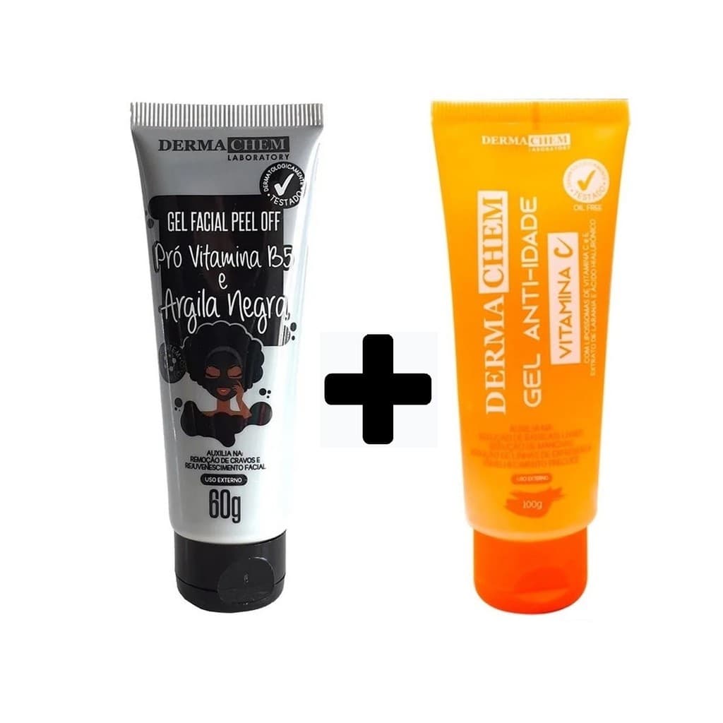 Kit Remoção de cravos + Anti Idade Com Acido Hialuronico e Vitamina C