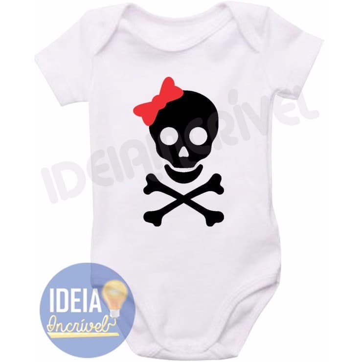 Roupa Body Bebê bebe infantil Pirata - Menina